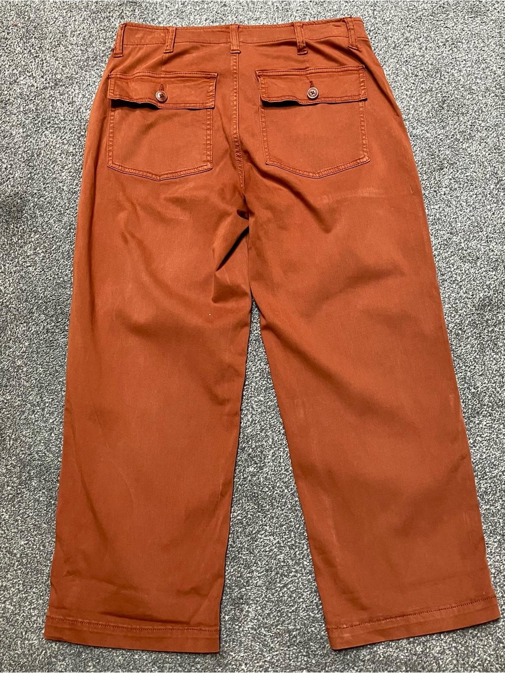 Liverpool Los Angeles Sz 8 Women’s Flap Pocket Rust Brown Wide-Leg Chinos